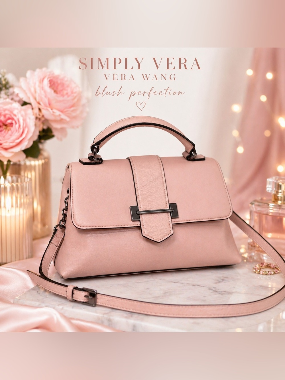 Simply Vera Vera Wang Blush Pink Top Handle Crossbody Satchel